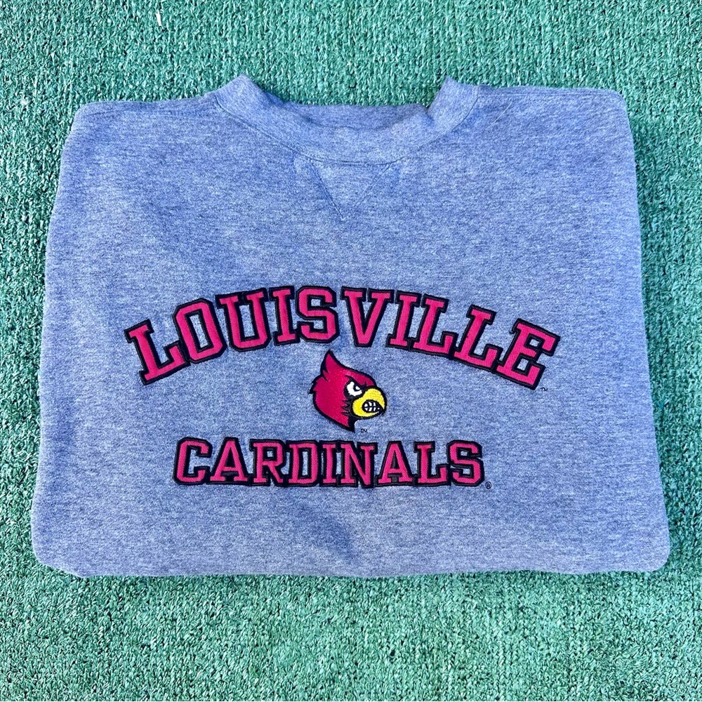 University of Louisville Cardinals Gray Crewneck Sweatshirt Size XL